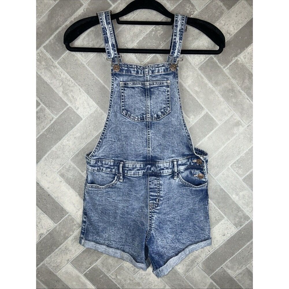 Girls Blue Denim Abercrombie Kids Shortall Overalls Size 15/16